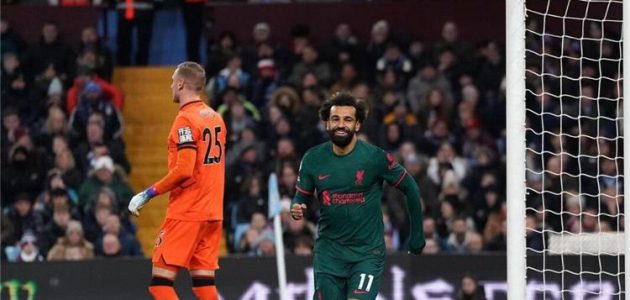 جماهير ليفربول تشيد بتألق محمد صلاح أمام أستون فيلا: لا يمكن إيقافه