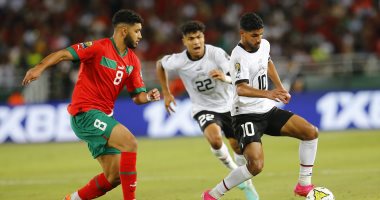 قذيفة محمود جهاد تهدد مرمى المغرب بالهدف الثانى للمنتخب الأولمبى